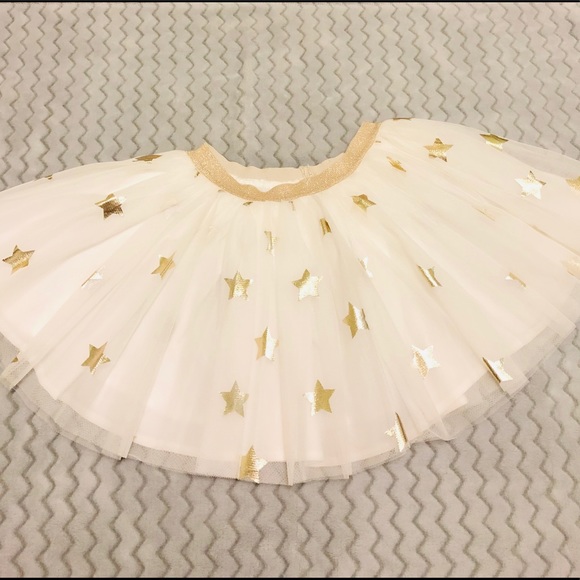 unknown Other - Off white girl’s tutu with gold stars, like new!